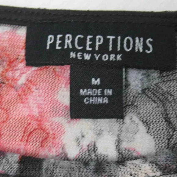 Perceptions New York Short Sleeve Red Black Floral Lace Midi Dress Size Med NWT - Picture 3 of 10